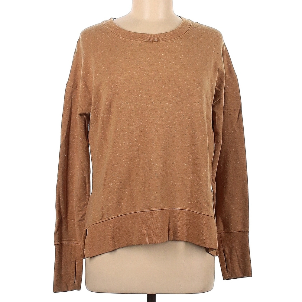 Athleta Neutral Brown Speckled Pullover Sweatshirt XS